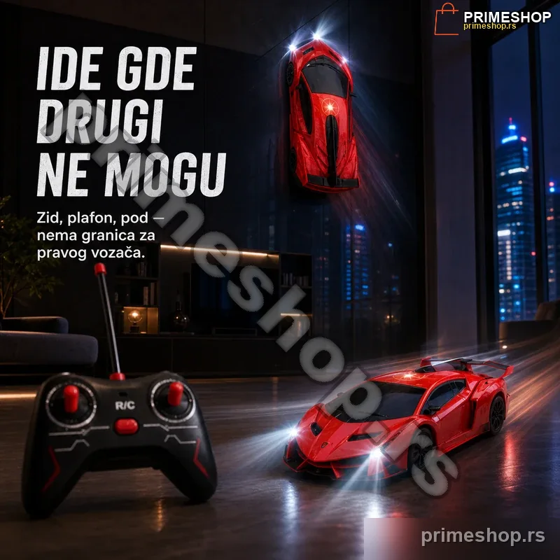 88971-primeshop Auto na Daljinski koji Ide po Zidu i Plafonu – Wall Climber RC Autić