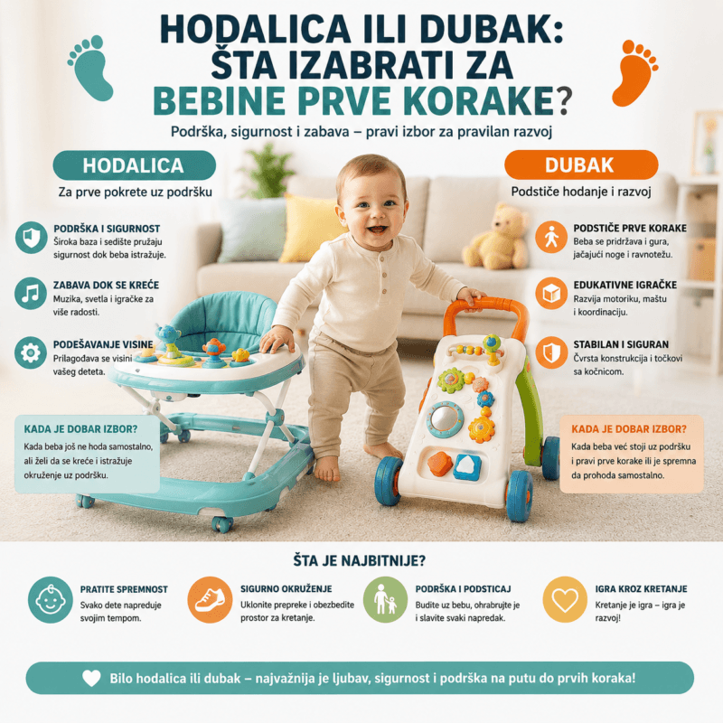Hodalica ili dubak: šta izabrati za bebine prve korake