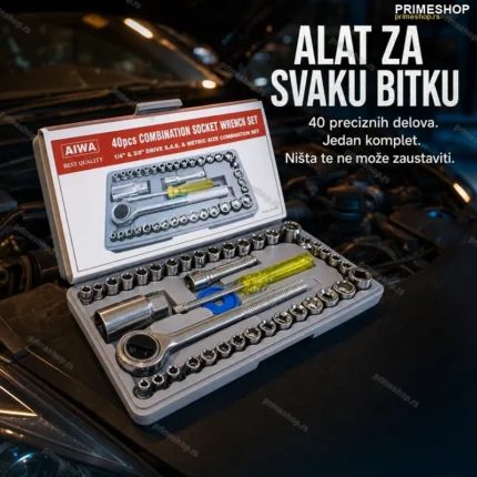 AIWA Komplet Gedora 40 Delova – Set za Kuću i Auto sa Keferom