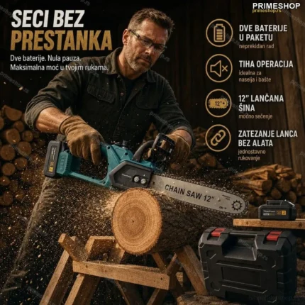🔋 Aku Lančana Testera sa Dve Baterije – Velika i Moćna Rasprodaja