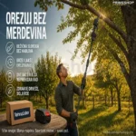 Aku Testera sa Teleskopskom Drškom i 2 Baterije – Mini Motorna Testera za Orezivanje