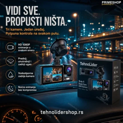 Auto kamera sa 3 kamere DVR za auto 3u1 Black Box