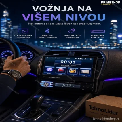 Auto Multimedija na Izvlačenje 1DIN 7" Touch Screen sa Bluetooth-om
