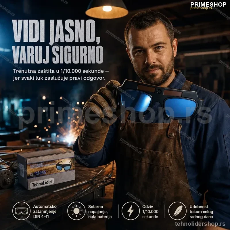 Automatske Naočare za Varenje TX-012 — Solarne, DIN 4–11 Automatske Naočare za Varenje TX-012 — Solarne, DIN 4–11