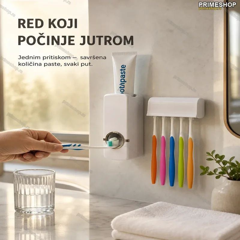 Automatski Dozer za Pastu i Držač Četkica za Zube Automatski Dozer za Pastu i Držač Četkica za Zube