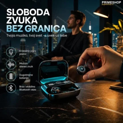 Bežične Bluetooth slušalice M10 sa kućištem i mikrofonom