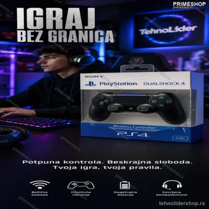 Bežični Džojstik za PS4 – DoubleShock 4 Gamepad, Crni