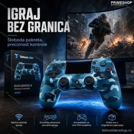 Bežični Džojstik za PS4 – DoubleShock 4 Plavi Maskirni