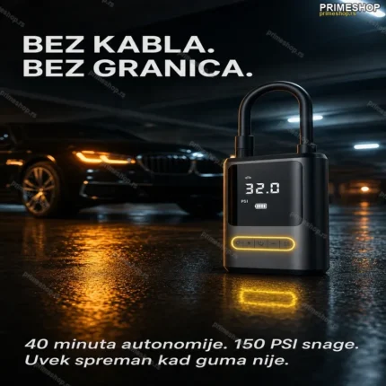 Bežični kompresor za auto gume sa dvostrukom baterijom 2x2000mAh – 150 PSI