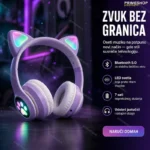 Bluetooth Slušalice mačje uši sa LED svetlima