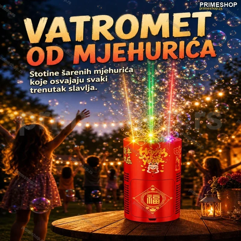 Bubble Vatromet – Aparat za Mjehuriće sa Svetlosnim Efektima Bubble Vatromet – Aparat za Mjehuriće sa Svetlosnim Efektima