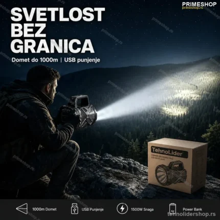 CANNON Punjiva LED Lampa Reflektor – Domet do 1000m, 1500W