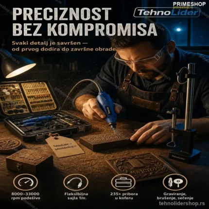 Čeona Brusilica sa Priborom – Fleksibilna Rotaciona Brusilica 8000–33000 rpm
