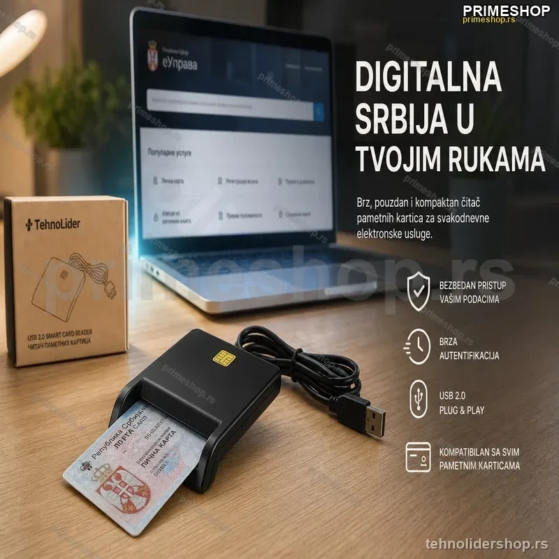 Čitač Smart Kartica USB 2.0 – Lična Karta, Zdravstvena Knjižica i Saobraćajna Dozvola Čitač Smart Kartica USB 2.0 – Lična Karta, Zdravstvena Knjižica i Saobraćajna Dozvola