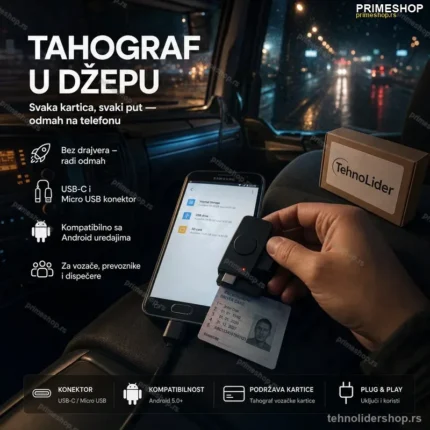Čitač Tahograf Kartica za Mobilni Telefon – USB-C / Micro USB