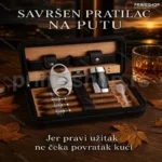 Cohiba kožni putni humidor za cigare — crni