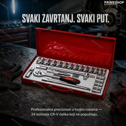CR-V Set Nasadnih Ključeva 1/2″ – 24 Komada