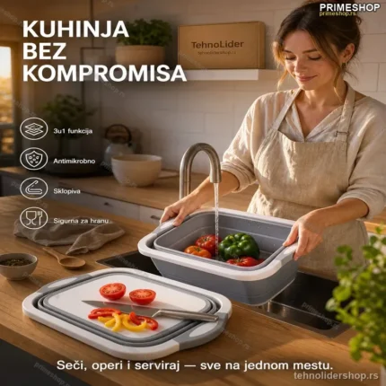 Daska za Sečenje 3u1 – Sečenje, Pranje i Serviranje u Jednom