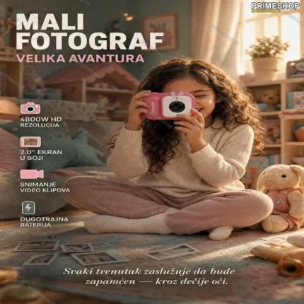 Dečiji Fotoaparat sa Mini Stativom — 48MP, Ekran 2,4 Inča