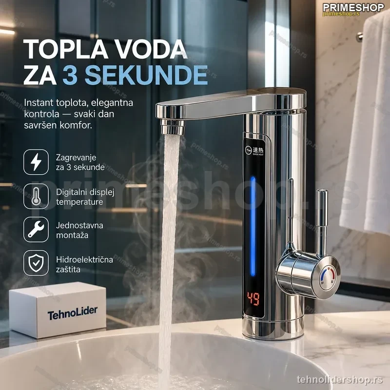 Delimano slavina i protočni bojler sa Displejem Elegant SIVA Delimano slavina i protočni bojler sa Displejem Elegant SIVA