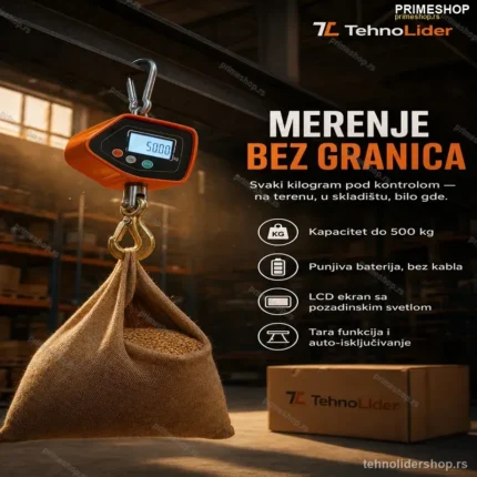 Digitalna Kran Vaga 500 kg – Punjiva Viseća Vaga za Teške Terete