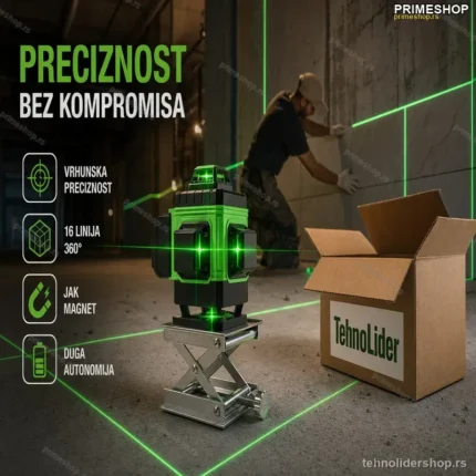 Digitalni 4D Laser za Nivelaciju sa 16 Linija – Precizno Poravnanje