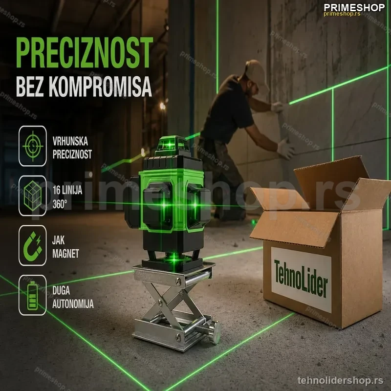 Digitalni 4D Laser za Nivelaciju sa 16 Linija – Precizno Poravnanje Digitalni 4D Laser za Nivelaciju sa 16 Linija – Precizno Poravnanje