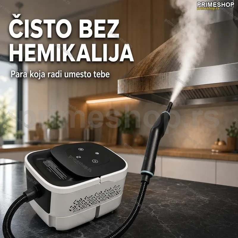 Digitalni paročistač sa 6 brzina i 8 četki — 1500W, para do 105°C Digitalni paročistač sa 6 brzina i 8 četki — 1500W, para do 105°C