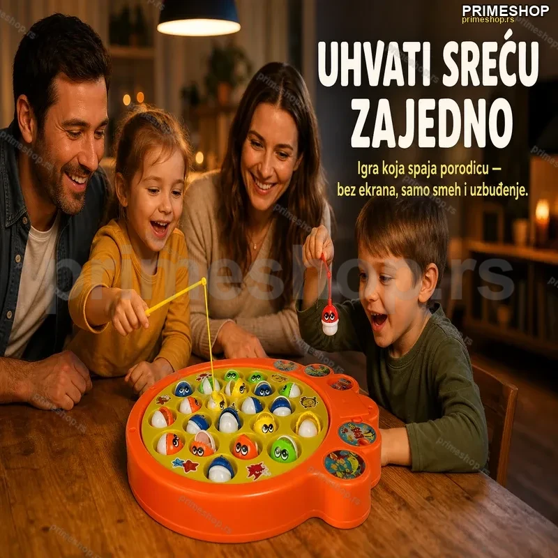 Društvena igra Pecanje XL — Porodična igra sa 21 ribicom i 4 pecaljke Društvena igra Pecanje XL — Porodična igra sa 21 ribicom i 4 pecaljke