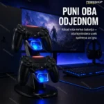Dualni punjač za PS4 džojstik sa LED indikatorima i držačem za kontrolere