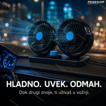 Dupli ventilator za auto 12V HX-T303 — Efikasno hlađenje u vožnji