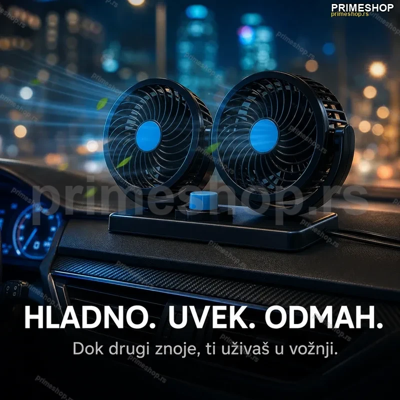 Dupli ventilator za auto 12V HX-T303 — Efikasno hlađenje u vožnji Dupli ventilator za auto 12V HX-T303 — Efikasno hlađenje u vožnji