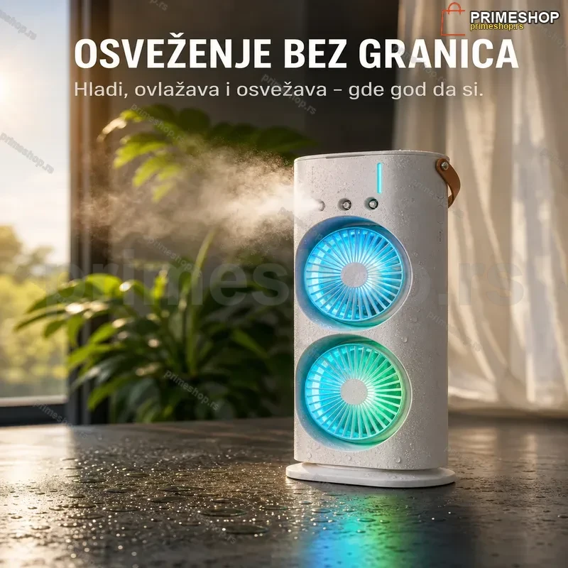 Dvozonski Mini Klima Ventilator 3 u 1 – Osveženje bez