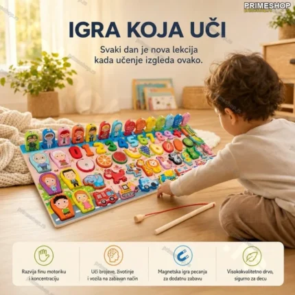 Edukativna drvena tabla za decu