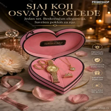 Elegantni Ženski Set Nakita – Ogrlica, Narukvica i Minđuše