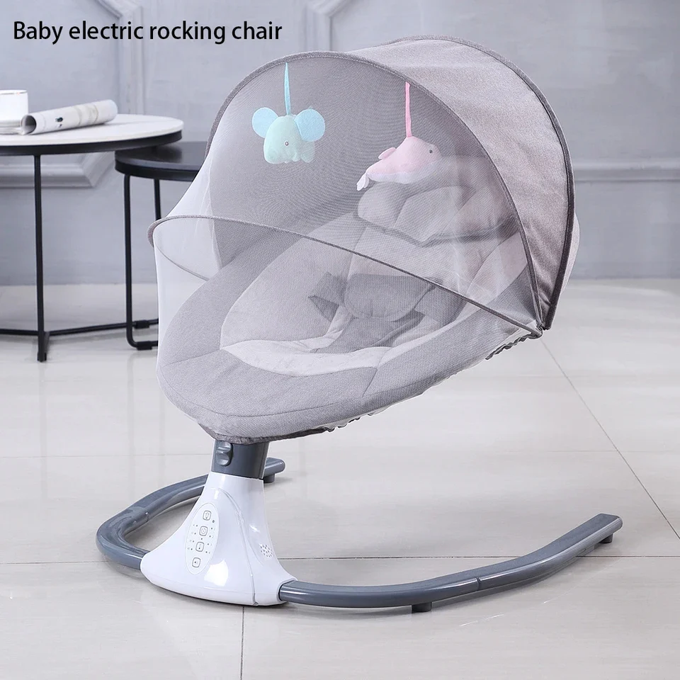 Električna njihalica za bebe sa Bluetooth vezom — siva