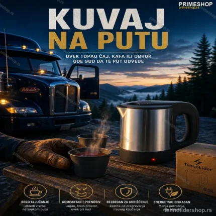 Električno Kuvalo za Vodu 24V – Za Kamione i Kampere, 0,5L