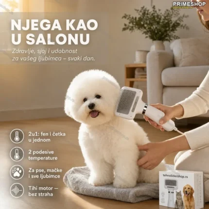 Fen + Cetka za pse i kucne ljubimce 2u1