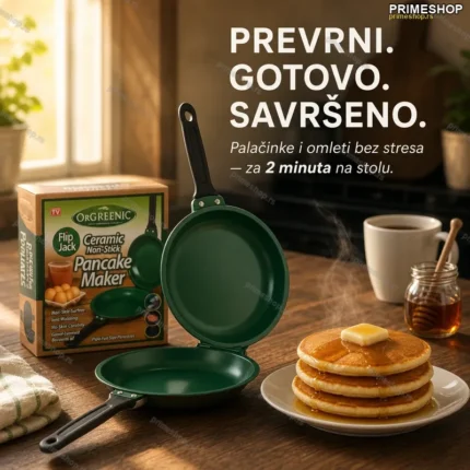 Flip Jack Tiganj sa Dvostranim Pečenjem — Palačinke i Omlet za 2 Minuta
