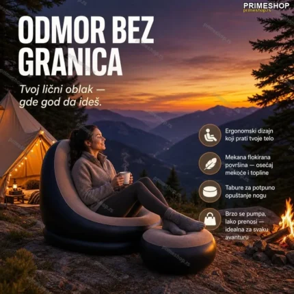 Fotelja na naduvavanje sa tabureom