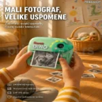 Fotoaparat za decu sa štampačem - Dinosaurus dizajn, 50MP, HD snimanje