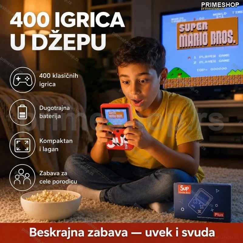 Game Box 400 u 1 – Retro Prenosiva Konzola sa TV Izlazom Game Box 400 u 1 – Retro Prenosiva Konzola sa TV Izlazom