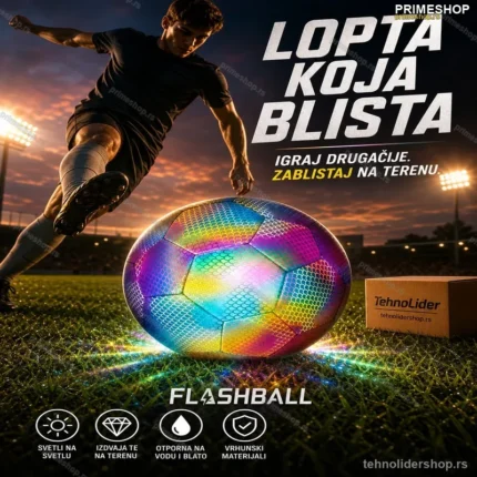 Hologramska Svetleća Fudbalska Lopta FLASHBALL — Holografski Efekat