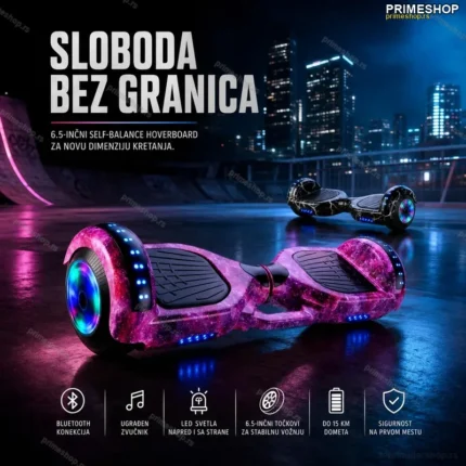 Hoverboard 6.5" sa Bluetooth Zvučnikom i LED svetlima