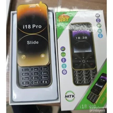 i18 Pro Slide telefon sa fizičkom tastaturom, dual SIM — crni/zlatni/plavi