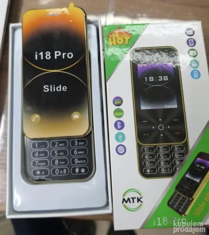 i18 Pro Slide telefon sa fizičkom tastaturom, dual SIM — crni/zlatni/plavi