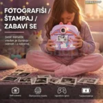 Jednorog Uško – Dečiji Fotoaparat sa Termalnim Štampačem i Selfi Kamerom