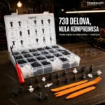 Komplet pričvršćivača za auto 730 delova sa alatom