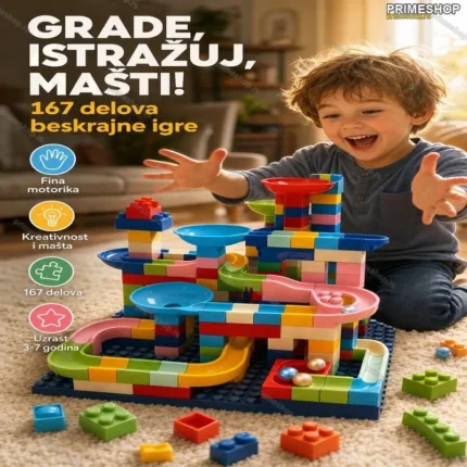Konstruktivni set, kocke, tobogani i loptice