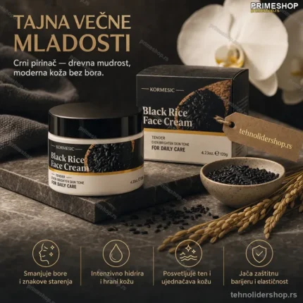 Krema za Lice od Crnog Pirinča – Anti-Age Hidratantna Nega Protiv Bora 1+1
